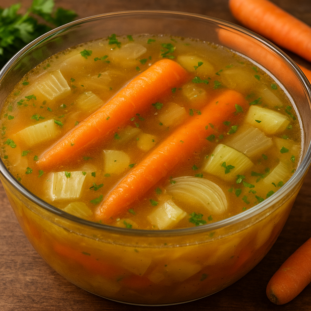 Domowy bulion warzywny z marchwią